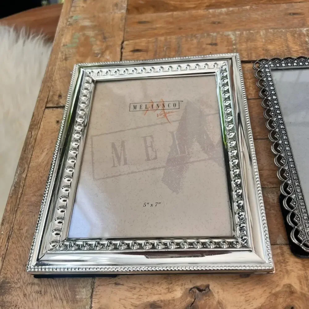 Set Of Two Ornate Silver-Plated Picture Frames 5 x 7